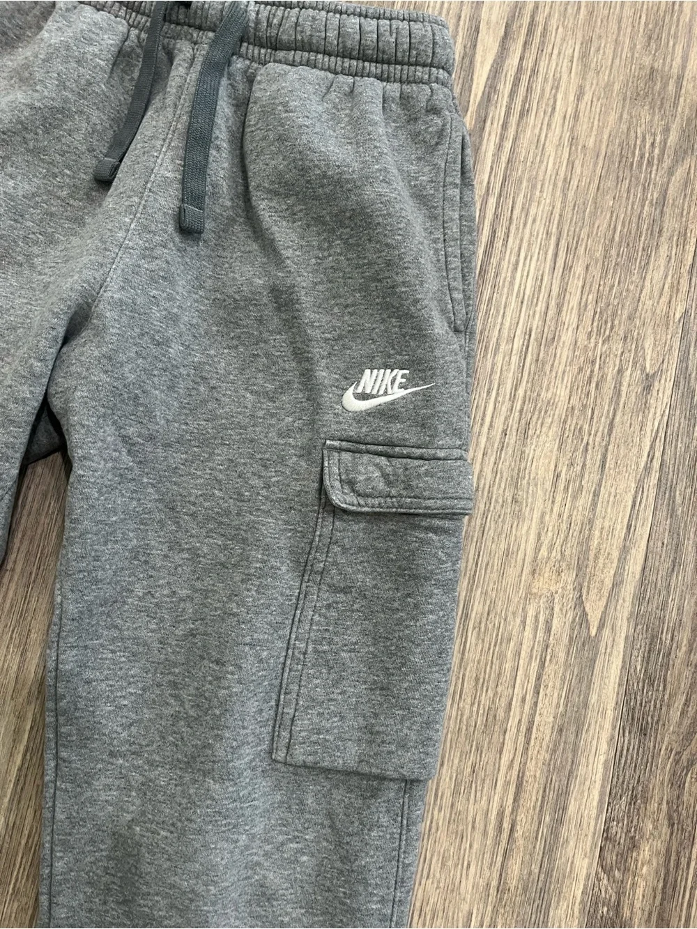 Nike Kids Grey Cargo Joggers with Drawstring